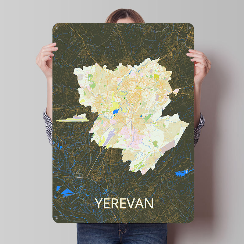 Gaming Accessories Europe - Yerevan City Map Tinplate Poster Custom
