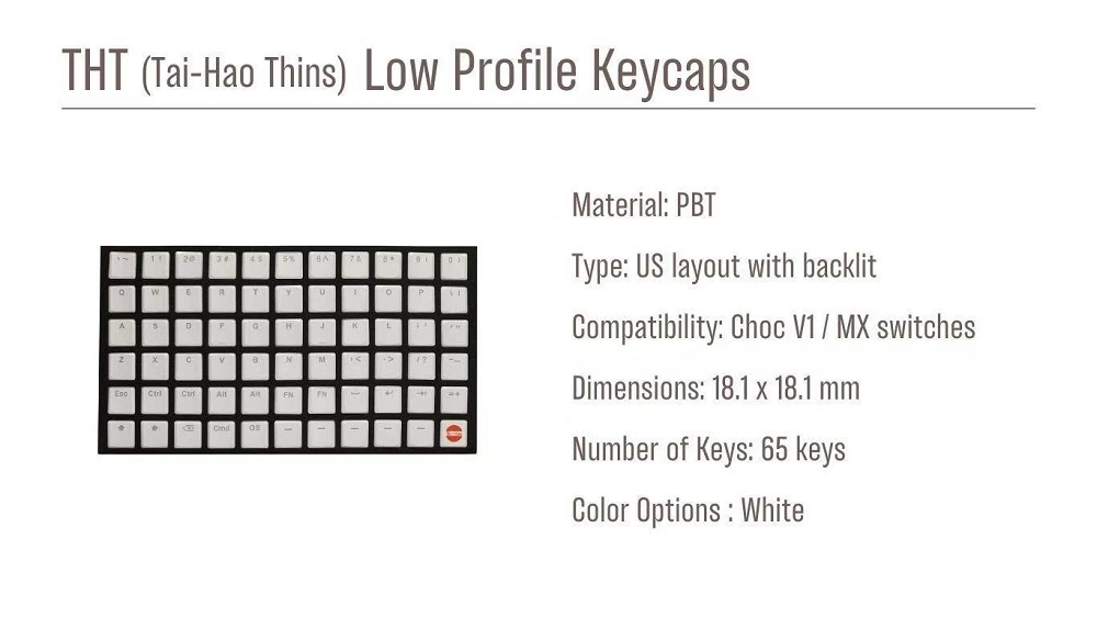 Taihao THT White Keycap Thins  - Gaming Accessories Aesthetic review and price
