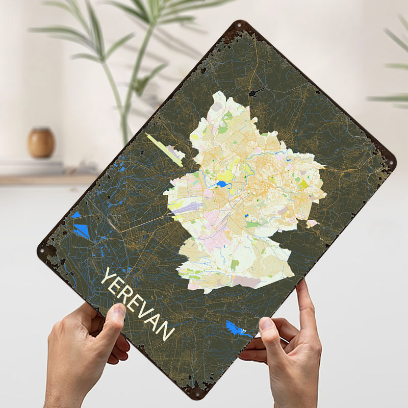 Yerevan City Map Tinplate Post - Gaming Accessories Europe review and price