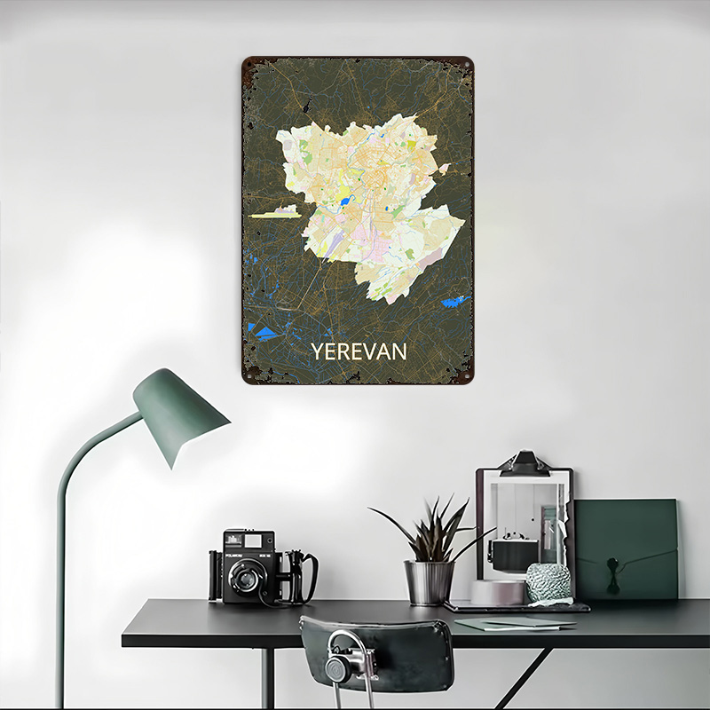Yerevan City Map Tinplate Post - Gaming Accessories Europe review and price