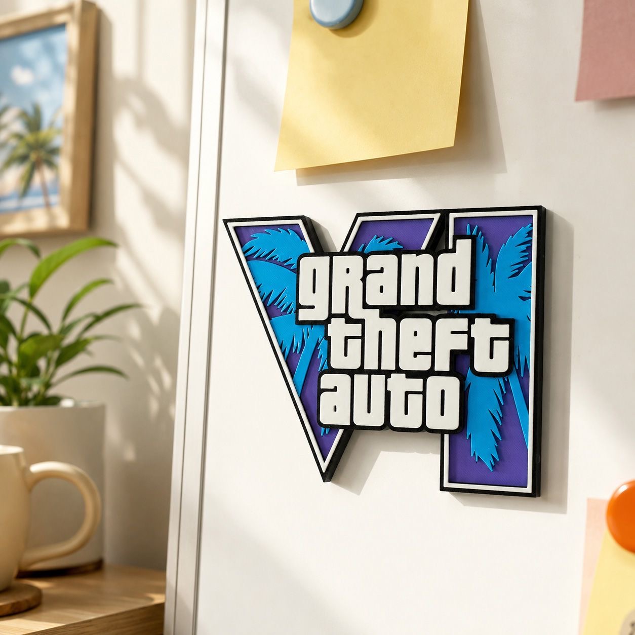 GTA6 3D Printed Logo Magnetic  - Gaming Accessories For Room review and price