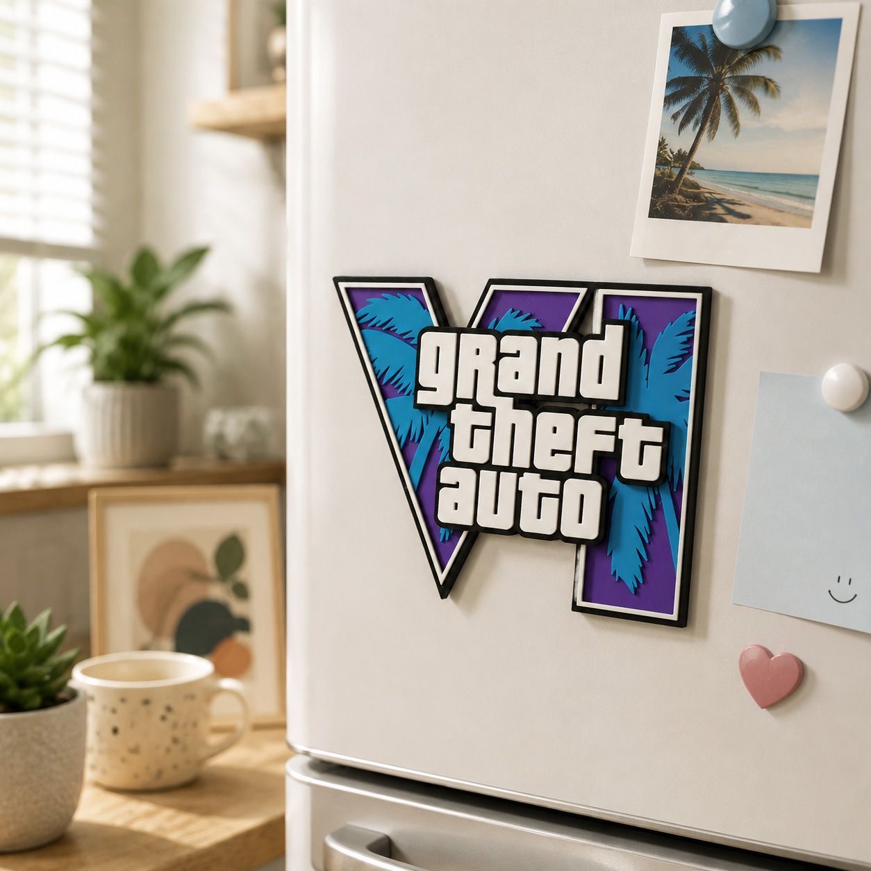 GTA6 3D Printed Logo Magnetic  - Gaming Accessories For Room review and price