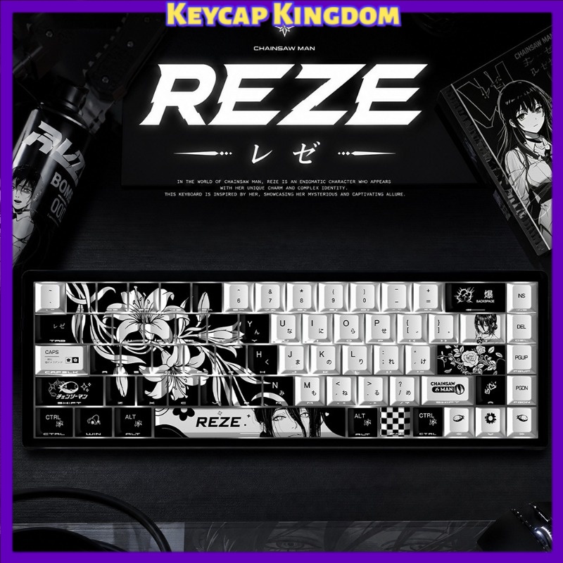 NEW Reze 5.0 Anime Keycaps Cha - Gaming Accessories Aesthetic review and price