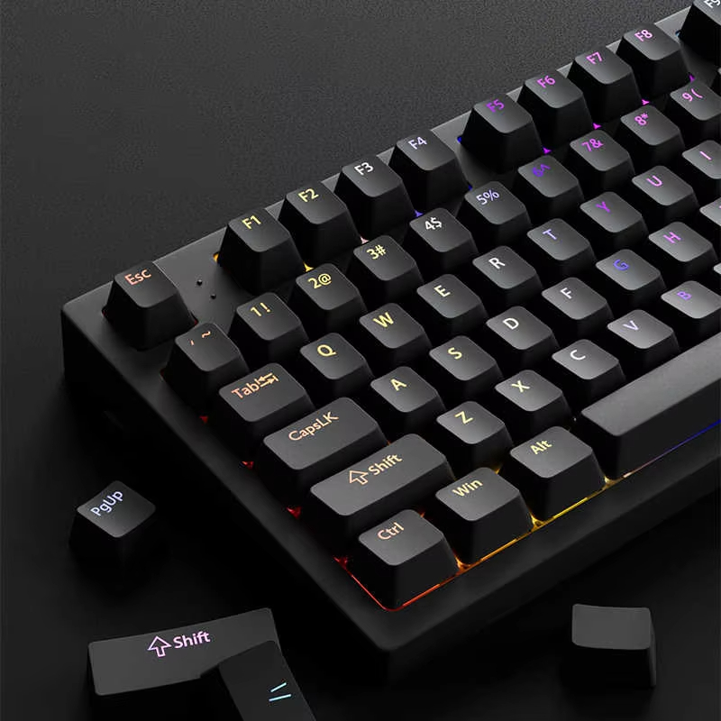 130+ Keys Black Custom Double  - Gaming Accessories Aesthetic review and price