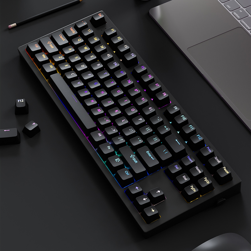 130+ Keys Black Custom Double  - Gaming Accessories Aesthetic review and price